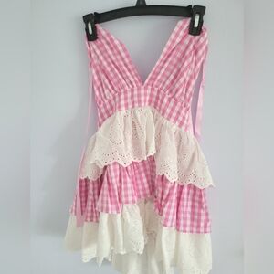 Call Me Yours Babydoll Dress- Pink Gingham